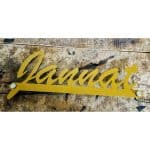 Beautiful Golden Metal Personalised LED Home Name Plate (2)