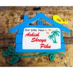 New Design Multicolor UV Printed Hut Shape Personalised Name Plate (1)