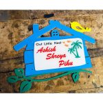 New Design Multicolor UV Printed Hut Shape Personalised Name Plate (2)