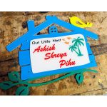 New Design Multicolor UV Printed Hut Shape Personalised Name Plate (3)