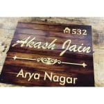 New Design Wooden Finish Golden Embossed Letters Acrylic LED Name Plate (4)