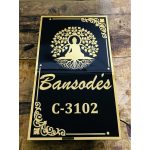 Unique Design Black and Golden Embossed Letters Acrylic LED House Name Plate (4)