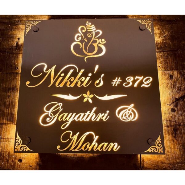 Unique Design Stainless Steel 304 Grade Waterproof LED Home Name Plate 1 600x600