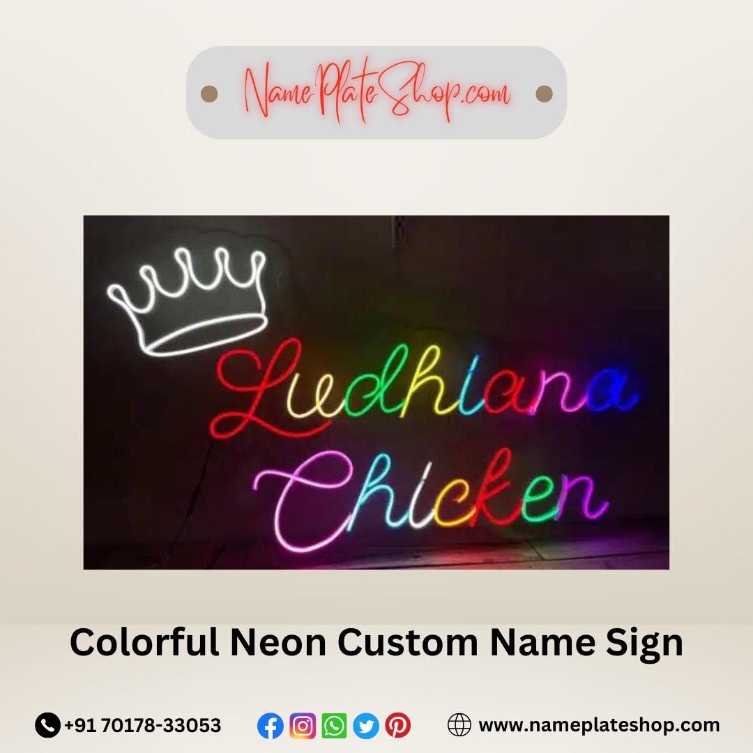 Unique Vibrant Neon Custom Name Sign for Your Business