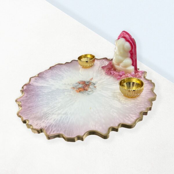 3D Ganesha Metallic Pooja Platter