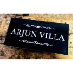 Beautiful CNC Engraved Black Granite Wall Name Plate (3)