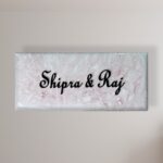 Italian Marble Textured White and Brown Resin Nameplate1