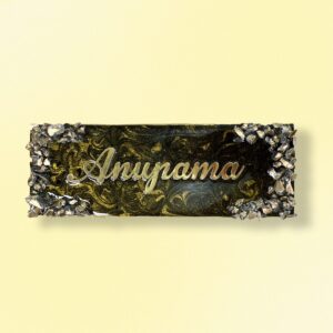 Metallic Golden and Black Blend House Nameplate