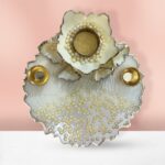 Pearl Magic with 3D Flowers Pooja Platter