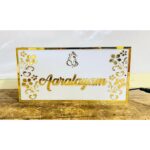 Acrylic Customizable Waterproof Golden Embossed Letters Home Name Plate2