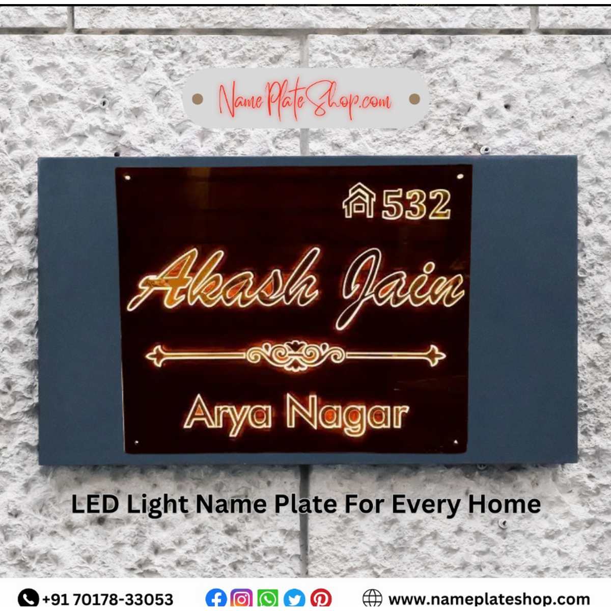 Brighten Your Home with LED Light Name Plate