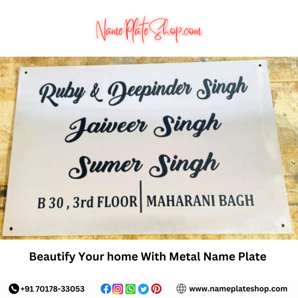 Elevate Your Home's Entrance with a Stylish Metal Name Plate from Nameplateshop