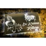 Krishna Design CNC Laser Cut Stainless Steel House Led Name Plate2