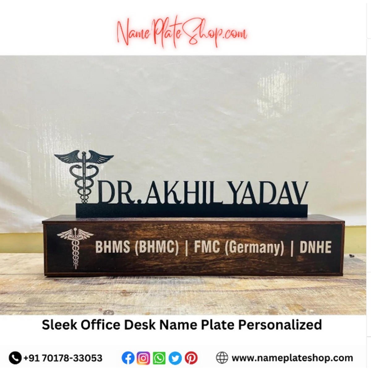 Personalized Office Desk Name Plate for Professionals