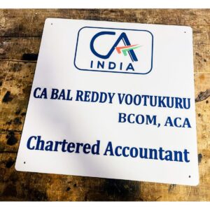 Unique Design Chartered Accountant Acrylic Personalised Office Wall Name Plate (1)