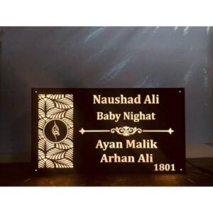 Warm White LEDs Customizable LED Acrylic Wall Name Plate (1)