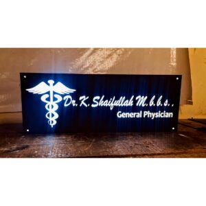 Acrylic Name Plate Doctor LED Wall Sign