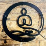 Beautiful Buddha Design Black Metal LED Wall Sign (2)