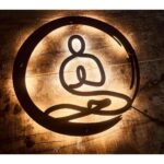 Beautiful Buddha Design Black Metal LED Wall Sign (3)