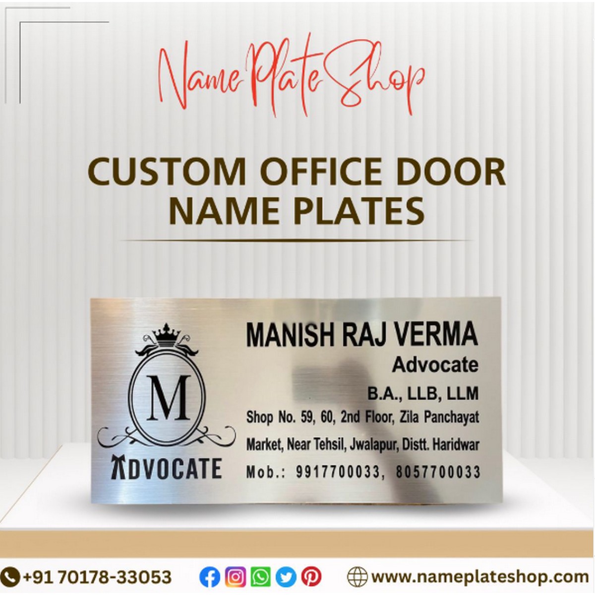 Custom Office Door Name Plates for a Professional Touch