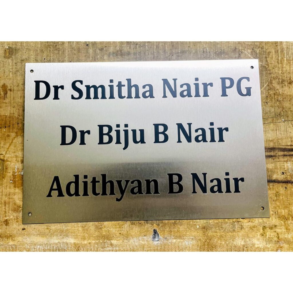 Doctor Stainless Steel Engraved Name Plate