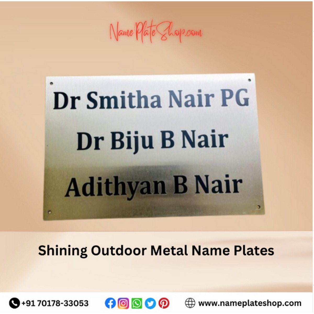 Durable Elegance Shining Outdoor Metal Name Plates