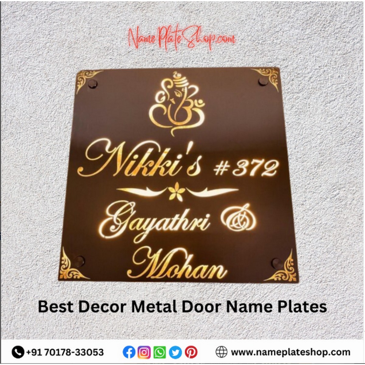 Elegant Metal Door Name Plates for Your Home