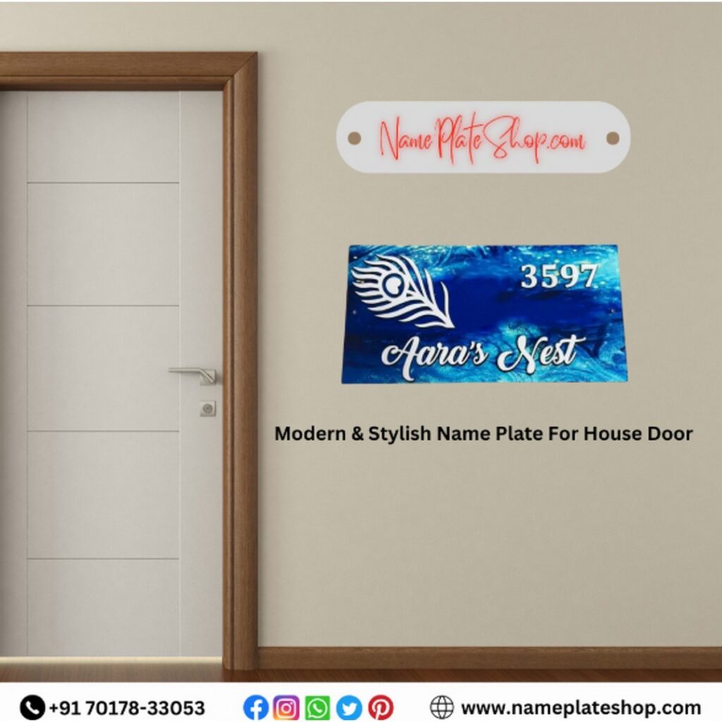 Modern & Stylish Name Plate for Your House Door