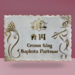 Pearl Casting Texture Decorative Golden Crystals Resin House Nameplate6