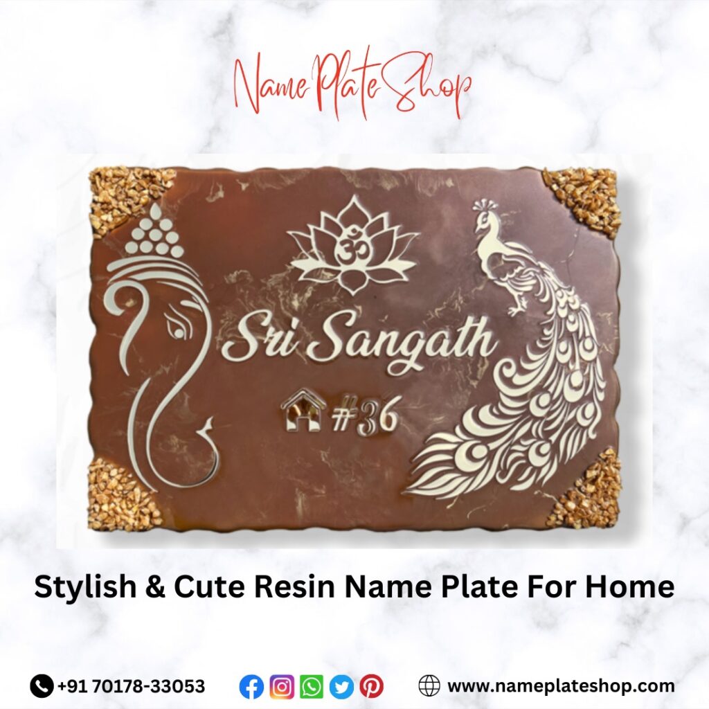 Stylish & Cute Resin Name Plate For Home