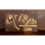 ✨🏡 Acrylic Personalized Waterproof LED Wall Name Plate 💡🌧️