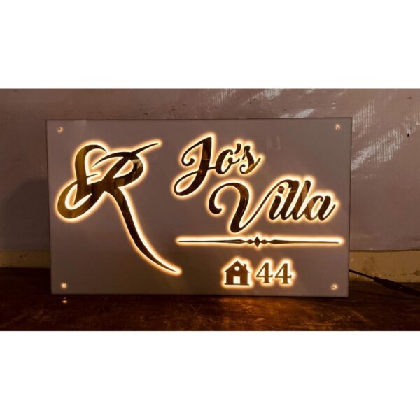 ✨🏡 Acrylic Personalized Waterproof LED Wall Name Plate 💡🌧️