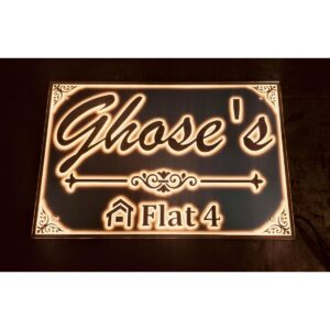 ✨🏡 Get Your Beautiful Design Acrylic LED Home Name Plate 💡🌧️