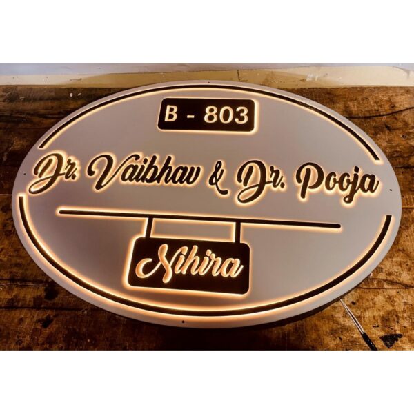 🌟 Doctor Acrylic Embossed Letters Waterproof LED Name Plate 🏥✨