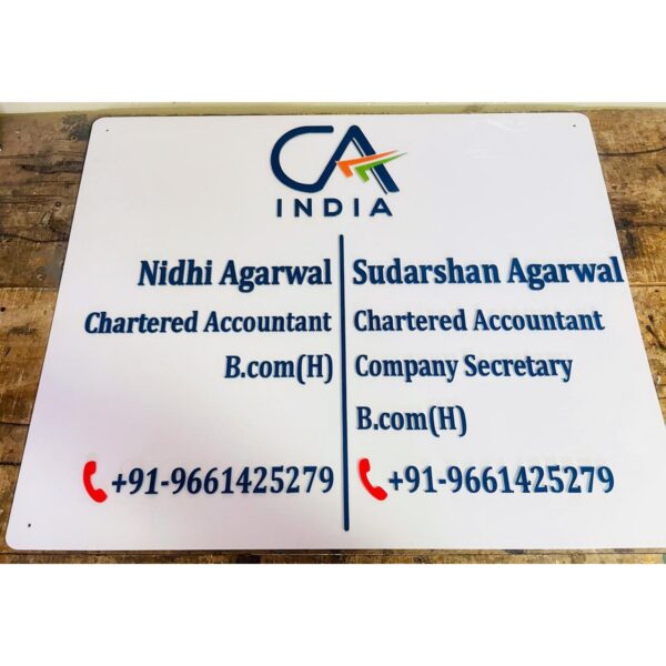 🏢 Chartered Accountant Acrylic Name Plate – Professional Elegance Delivered! 🌟 (2)