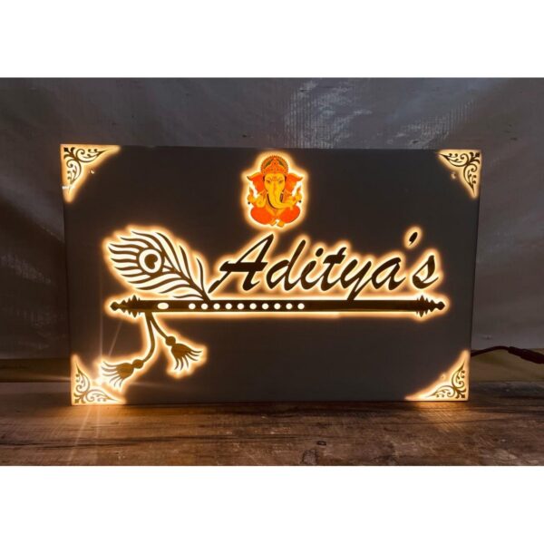 Beautiful Waterproof Acrylic LED House Name Plate Warm White Leds (1)