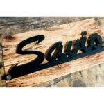 New Design Metal LED Laser Cut House Name Plate with Wooden Texture Acrylic – Waterproof (3)