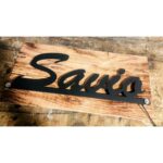 New Design Metal LED Laser Cut House Name Plate with Wooden Texture Acrylic – Waterproof (5)