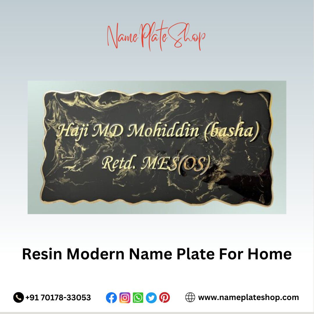 Resin Modern Name Plate for Home