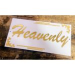 Stylish White & Golden Combination Acrylic House Name Plate (2)