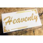 Stylish White & Golden Combination Acrylic House Name Plate (3)