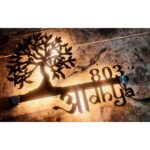 Beautiful CNC Laser Cut Metal Led House Name Plate – Tree Design (4)