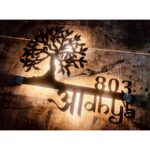 Beautiful CNC Laser Cut Metal Led House Name Plate – Tree Design (5)