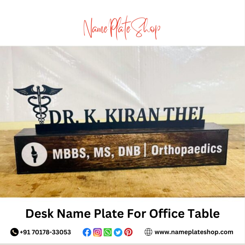 Elevate Your Workspace with a Stylish Personalized Desk Name Plate