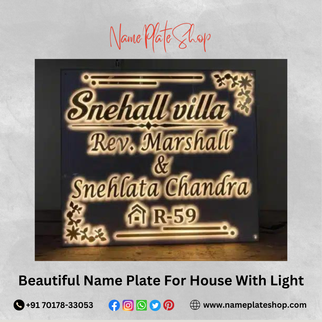 Light Up Your Home Entrance with a Stunning LED Name Plate! ✨