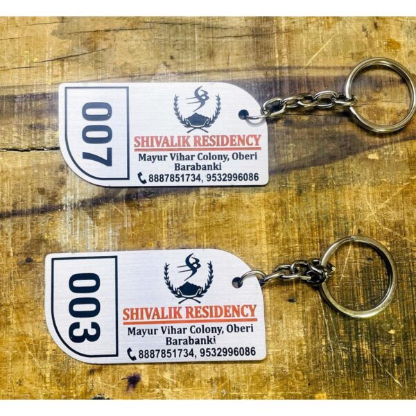 New Design Hotel Engraved Stainless Steel Keychains (1)