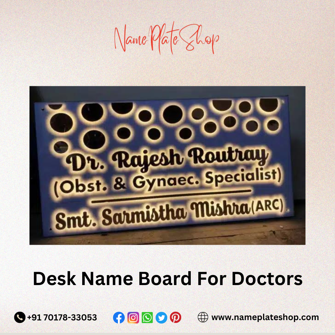 Premium LED Desk Name Board – Elevate Your Professional Identity