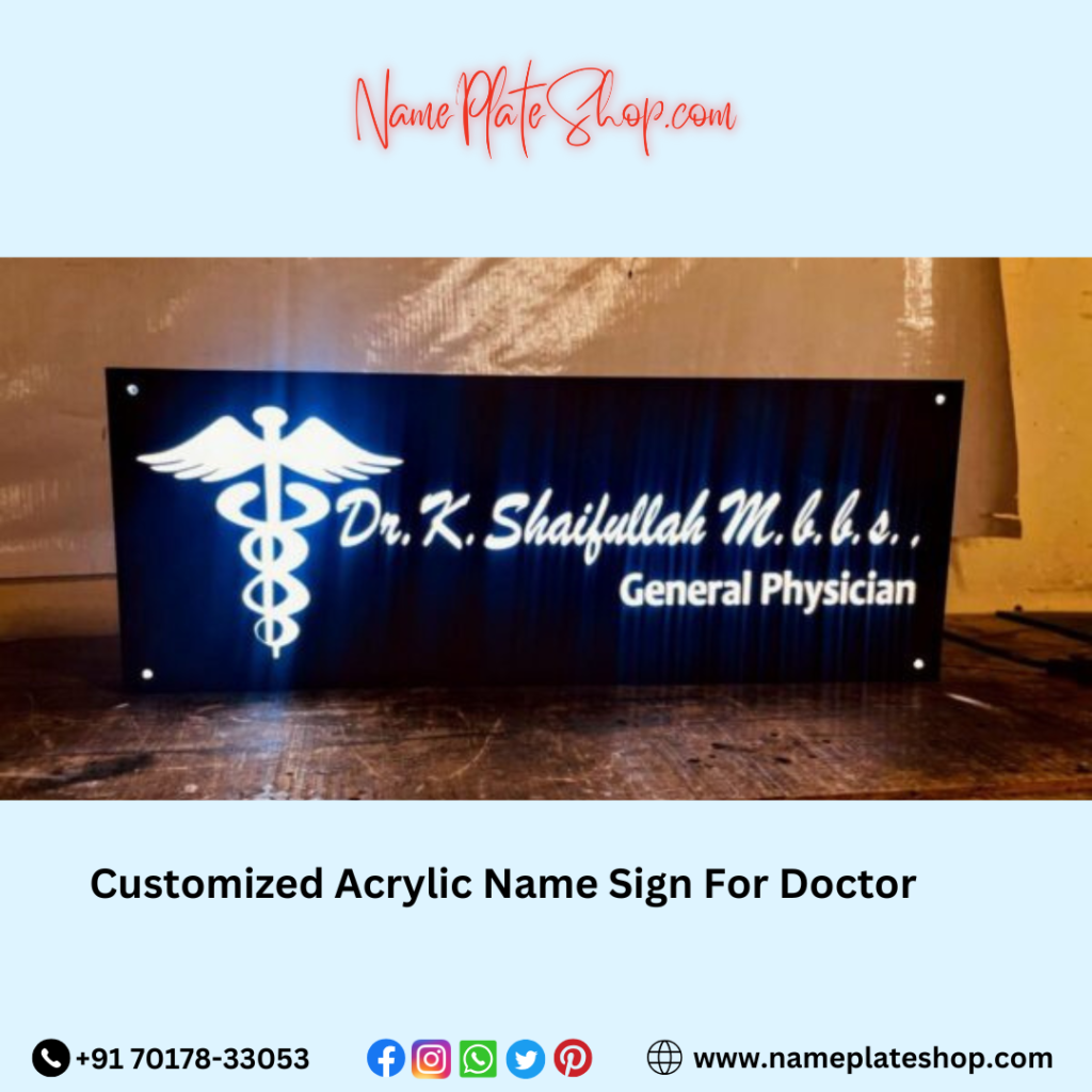 Professional & Elegant Customized Acrylic Name Signs for Doctors