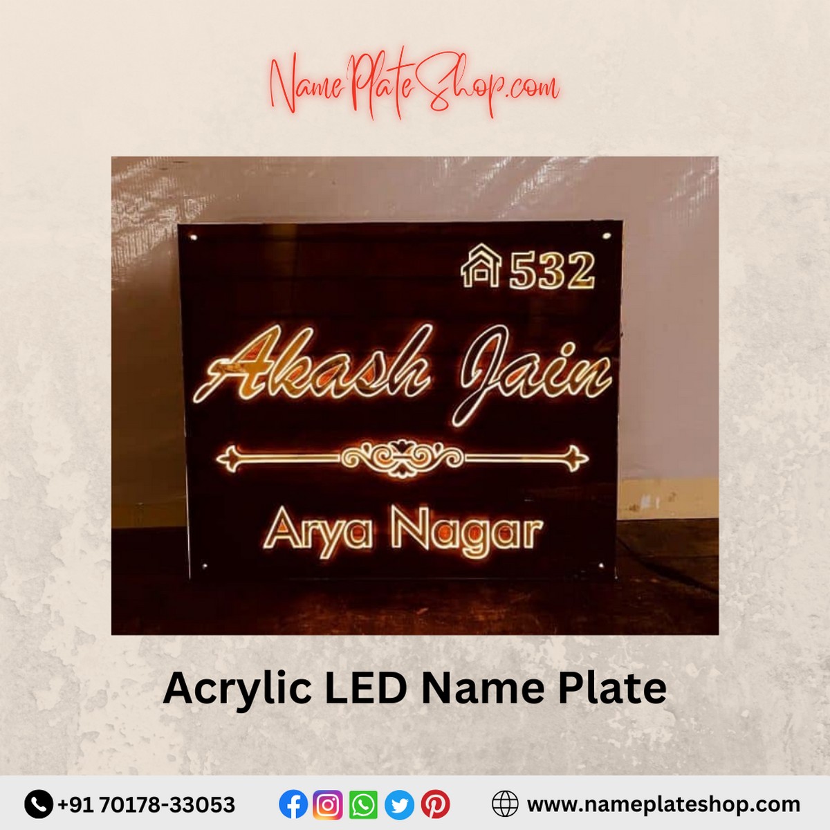 Acrylic LED Name Plate