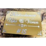 Beautiful Golden Matt Stainless Steel 304 Grade LED House Name Plate (4)